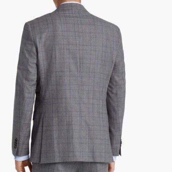 Ted Baker London Jay CT Sport Coat Gray Plaid Wool Suit Jacket Italy 42R NWOT - Picture 5 of 10